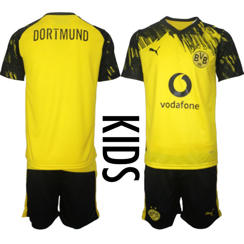 Youth 2025-2026 Club Borussia Dortmund home Yellow Blank Soccer Jersey